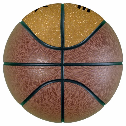Gold funkelnd Glitzer Textur individuelle Name Basketball (Rechts)