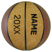Gold funkelnd Glitzer Textur individuelle Name Basketball (Vertikal)