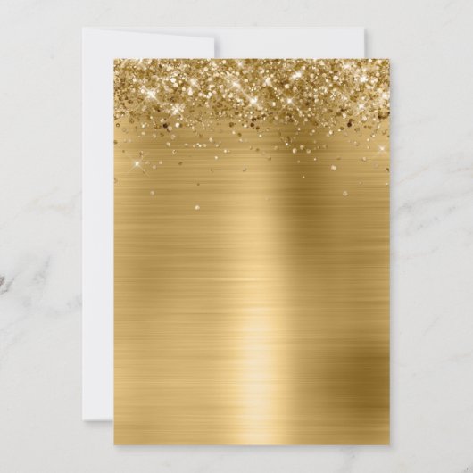 Gold Funkelnd Glitzer und Ombre Foil Save The Date (Rückseite)