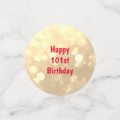 Gold funkelnd Happy 101. Geburtstag Ballon Design Konfetti (Klein Vorderseite)