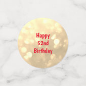 Gold funkelnd Happy 52. Geburtstag Ballon Design Konfetti (Klein Vorderseite)