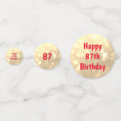 Gold funkelnd Happy 87. Geburtstag Ballon Design Konfetti (Vorderseiten)