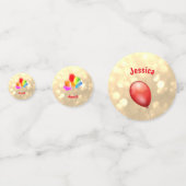 Gold funkelnd Happy 91. Geburtstag Ballon Design Konfetti (Rückseiten)