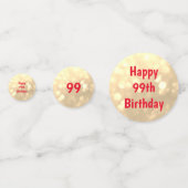 Gold funkelnd Happy 99. Geburtstag Ballon Design Konfetti (Vorderseiten)