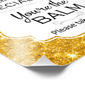 Gold Funkelnd Lip Balm Favoriten Polterabend Sign Fotodruck (Ecke)