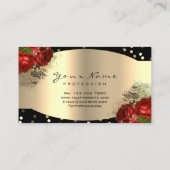 Gold Funkelnd Makeup Artist Lashes Rote Rose Visitenkarte (Rückseite)