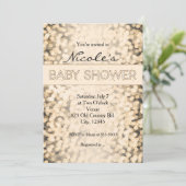 Gold funkelnde Lichter BABY SHOWER Einladungen (Stehend Vorderseite)