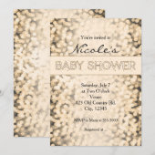 Gold funkelnde Lichter BABY SHOWER Einladungen (Vorne/Hinten)