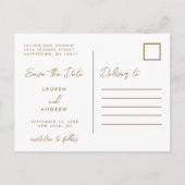 Gold Funny Kids Foto Skript Hochzeit Speichern Sie Ankündigungspostkarte (Rückseite)