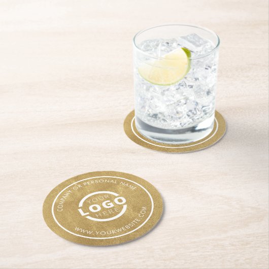 Gold für das Logo für Werbeaktionen Runder Pappuntersetzer (Vor Ort)