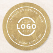 Gold für das Logo für Werbeaktionen Runder Pappuntersetzer (Vorderseite)