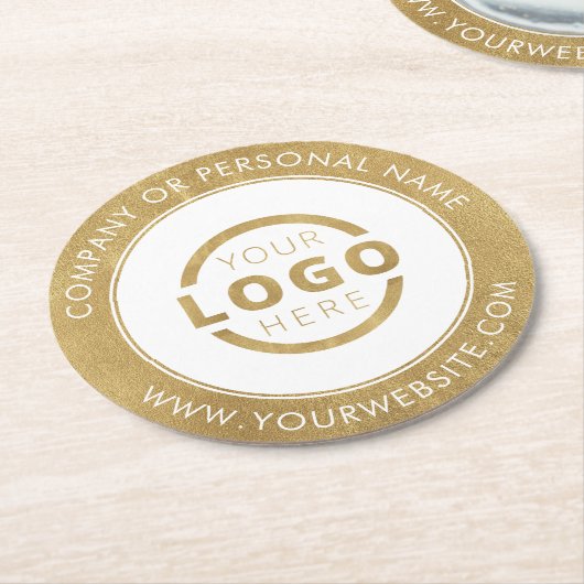 Gold für das Logo für Werbeaktionen Runder Pappuntersetzer (Angewinkelt)