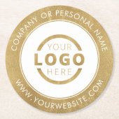 Gold für das Logo für Werbeaktionen Runder Pappuntersetzer (Vorderseite)