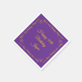 Gold für die Royal Lila Birthday Party Serviette (Ecke)