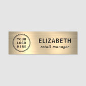 Gold für elegante Business-Logos Namensschild (Vorderseite)