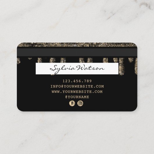 Gold für getropfte Kreditkarte Visitenkarte (Rückseite)