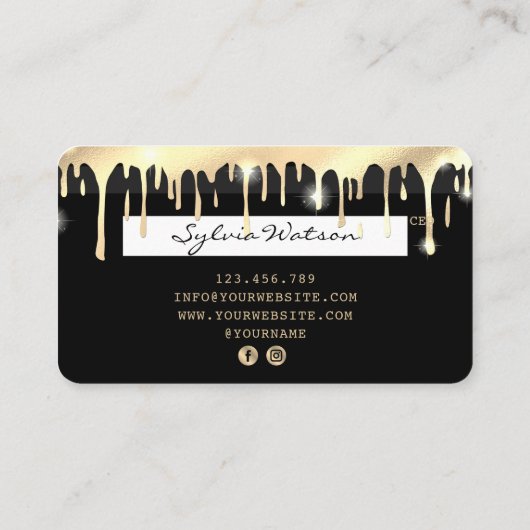 Gold für getropfte Kreditkarte Visitenkarte (Rückseite)