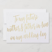 Gold "Für meine zukünftige Mutter und meinen Schwi Einladung (Vorderseite)