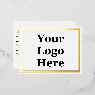 Gold für Unternehmen - Ihr Logo hier 2seitige Vorl Folie Einladungspostkarte