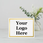 Gold für Unternehmen - Ihr Logo hier 2seitige Vorl Folie Einladungspostkarte (Stehend vorne)