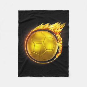 Gold Fußball Ll Flammen Flammend Fliegender Fußbal Fleecedecke