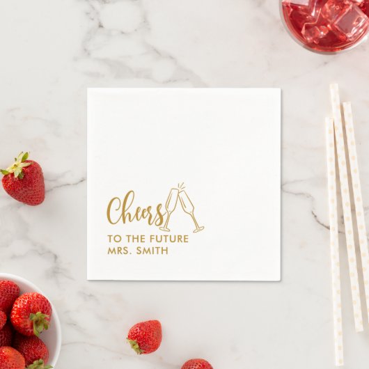 Gold Future Mrs. Modern Brautparty Serviette (Beispiel)
