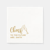 Gold Future Mrs. Modern Brautparty Serviette (Vorderseite)