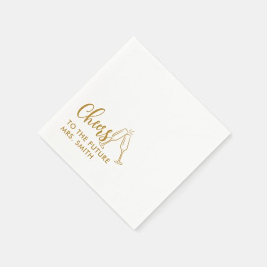 Gold Future Mrs. Modern Brautparty Serviette (Ecke)
