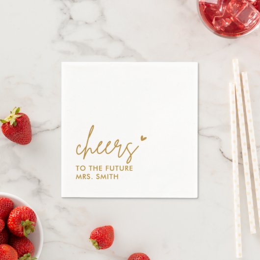 Gold Future Mrs. Modern Brautparty Serviette (Beispiel)