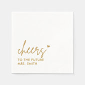 Gold Future Mrs. Modern Brautparty Serviette (Vorderseite)