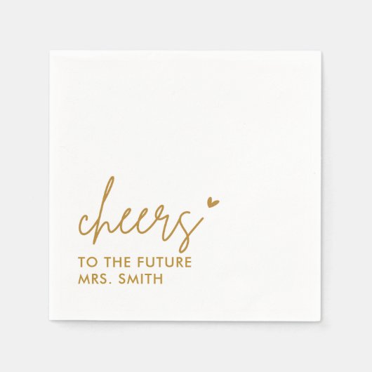 Gold Future Mrs. Modern Brautparty Serviette (Vorderseite)