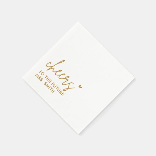 Gold Future Mrs. Modern Brautparty Serviette (Ecke)