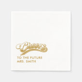 Gold Future Mrs. Modern Brautparty Serviette (Vorderseite)