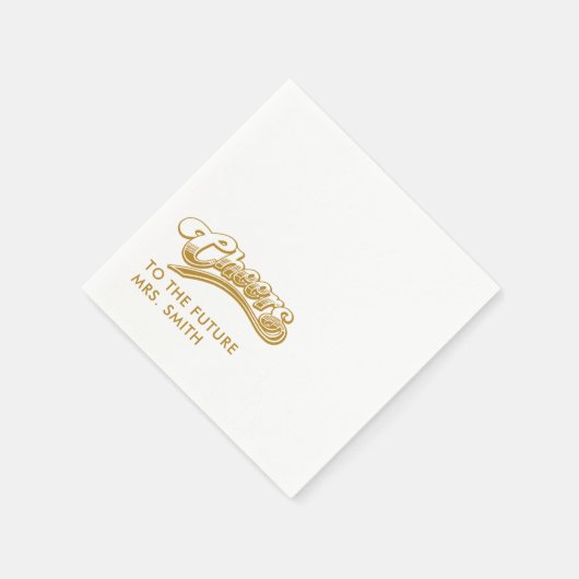 Gold Future Mrs. Modern Brautparty Serviette (Ecke)