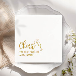 Gold Future Mrs. Modern Brautparty Serviette