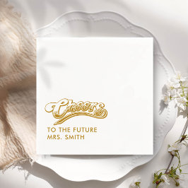 Gold Future Mrs. Modern Brautparty Serviette