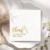 Gold Future Mrs. Modern Brautparty Serviette