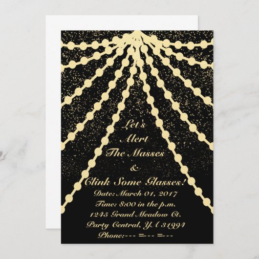 Gold Gala Einladung (Vorne/Hinten)