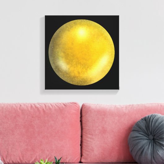 Gold Galaxy Orb - Amber und Gelbe Canvas Print Leinwanddruck (Insitu (Wohnzimmer))