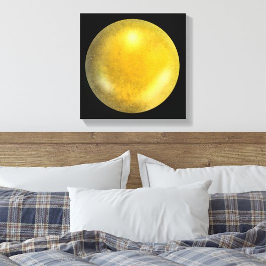 Gold Galaxy Orb - Amber und Gelbe Canvas Print Leinwanddruck (Insitu (Schlafzimmer))