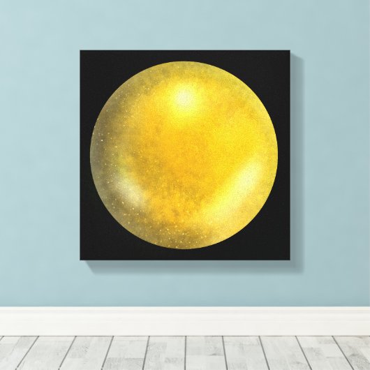 Gold Galaxy Orb - Amber und Gelbe Canvas Print Leinwanddruck (Insitu (Holzboden))