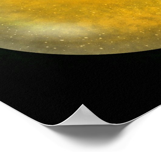 Gold Galaxy Orb - Gelbe und gelbe Marmordrucke Poster (Ecke)