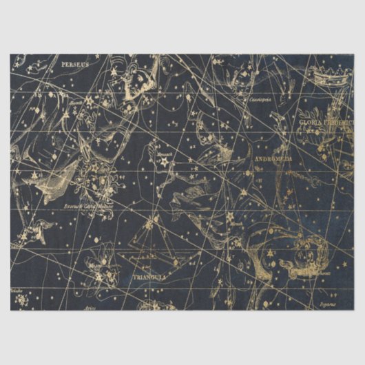 Gold Galaxy Star Map Serie Design 1 Seidenpapier (Vorderseite)