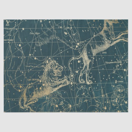 Gold Galaxy Star Map Series Design 10 Seidenpapier (Vorderseite)