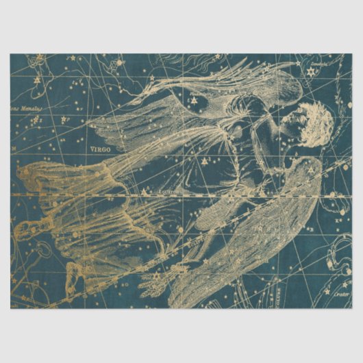 Gold Galaxy Star Map Series Design 11 Seidenpapier (Vorderseite)