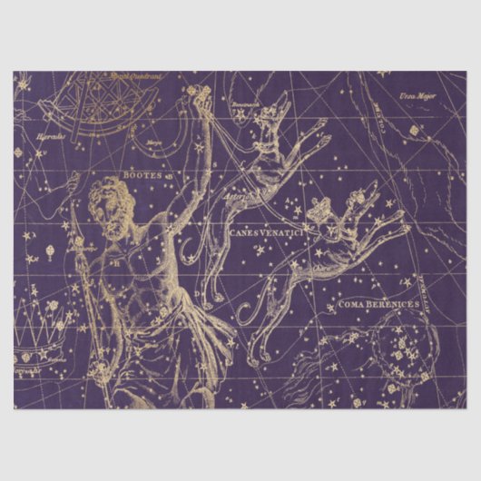 Gold Galaxy Star Map Series Design 5 Seidenpapier (Vorderseite)
