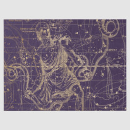 Gold Galaxy Star Map Series Design 9 Seidenpapier