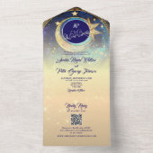 Gold Galaxy Starry Night Wedding All In One Einladung (Innen Boden)