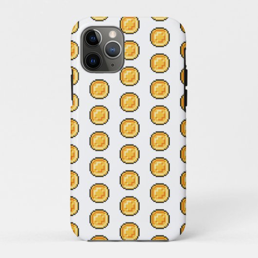 Gold Gaming Coin 8-Bit Pixel Style Muster Case-Mate iPhone Hülle (Rückseite)