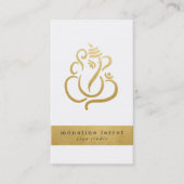 Gold Ganesh Indian God Yoga Studio Visitenkarte (Vorderseite)